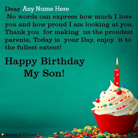 Create Happy Birthday My Son Images With Name