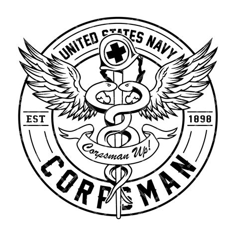 Navy Corpsman Emblem Vector High Quality Design For Woodworking