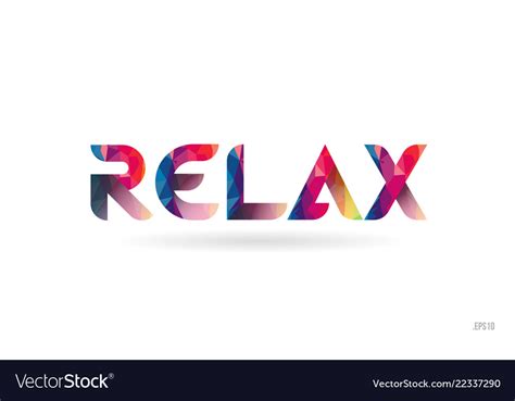 Relax Colored Rainbow Word Text Suitable For Logo Vector Image