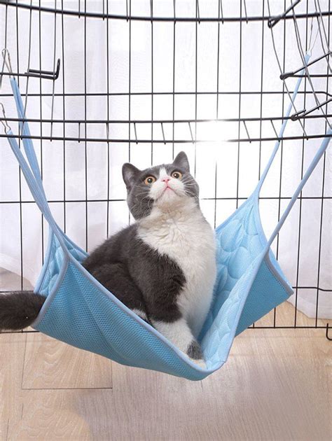 6 Off 2021 Breathable Cat Hanging Bed Cat Mesh Hammock In Blue