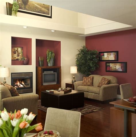 Burgundy walls look great with curtains of light colors such as light gray, light blue or silver. Burgundy Living Room Color Schemes | Roy Home Design