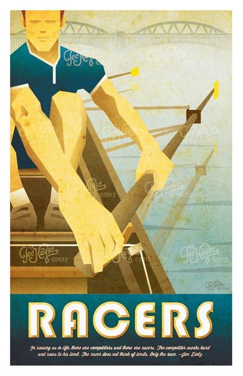 Retro Art Deco Style Rowing Poster Featuring The Following Quote In