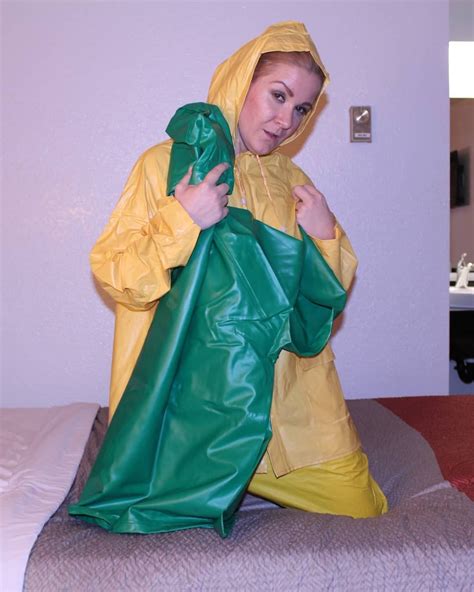 Models In Two Or Three Colors Yellow And Green The Yellow Rain Suit Is Pure Pvc And 80s