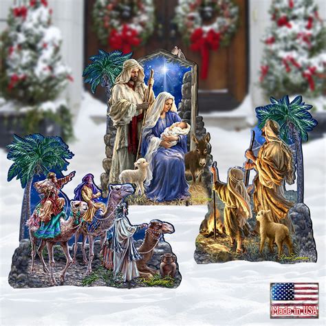 Outdoor Nativity Scene Shepherds Keeping Watch Home And Etsy