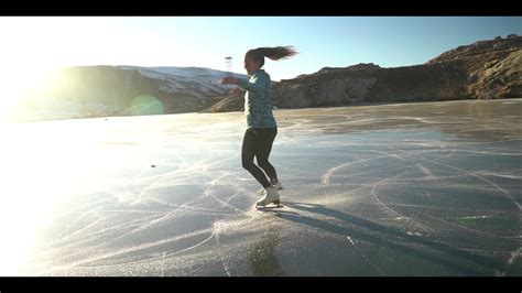Ice Skating On A Frozen Lake France Youtube