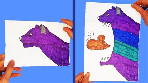 How To Draw A Cat Folding Surprise Card Amazing Paper Craft And