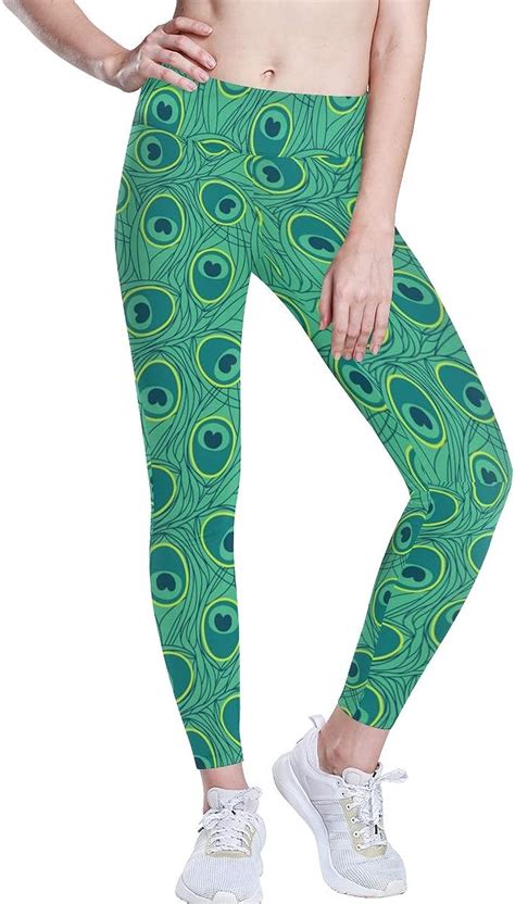 Amazon Com ATZUCL Womens High Waist Yoga Pants Seamless Peacock