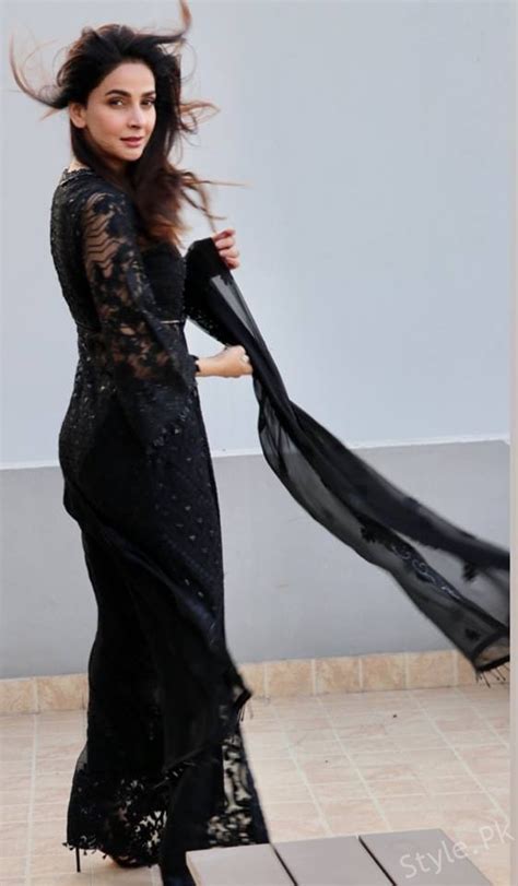 Latest Stunning Pictures Of Saba Qamar In Black Dress Stylepk