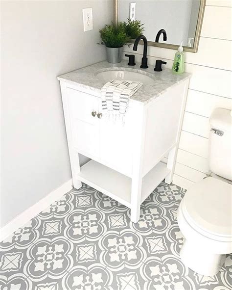 Diy Painted And Stenciled Old Tile Bathroom Floor Makeover Ideas On A