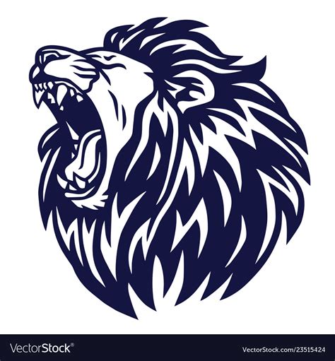 Lion Roar Logo Icon Sports Mascot Template Vector Image