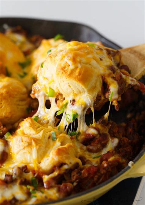 Frito Pie Chili Biscuit Skillet Skillet Chili With Cheesy Biscuits