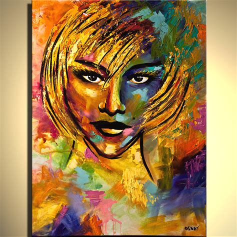 Painting For Sale Colorful Painting Of Blond Woman Face
