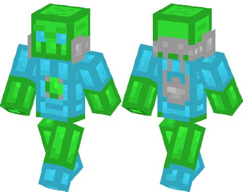 Green Battle Alien W Blue Armour 64x64 Minecraft Skin Minecraft Hub