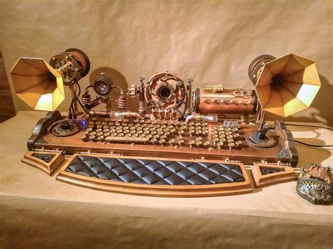 Set Of Steampunk Keyboard Mouse Speakers And Camera Steampunk