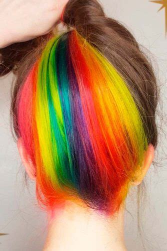 18 Mesmerizing Hidden Rainbow Hair