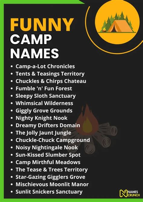 Funny Camp Names Clever And Unique Names Crunch