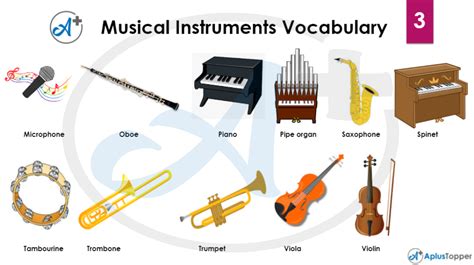 Musical Instruments Vocabulary List Of Musical Instruments Names A Z