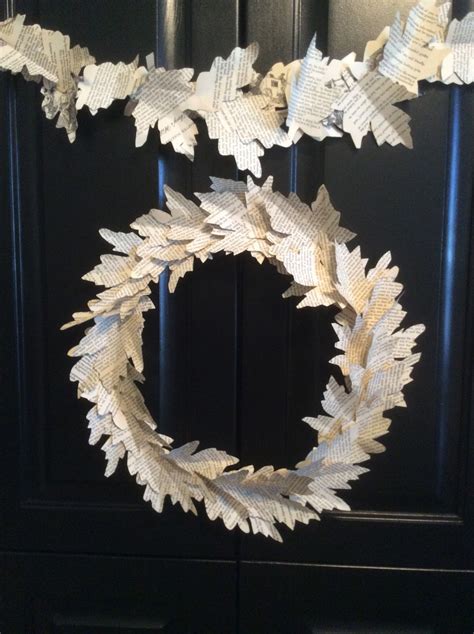 Fresh Vintage By Lisa S Book Page Leaf Wreath And Garland