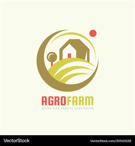 Agro Farm Logo Template Concept Organic Vector Image
