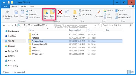 Add Copy To Folder And Move To Folder Context Menu In Windows 10 Tutorials