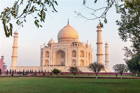 Taj Mahal In The Park Agra Uttar Pradesh India Stock Photo Image