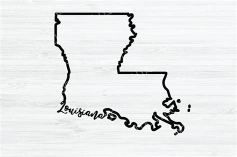 Louisiana Outline Svg Louisiana Cursive Vector File Etsy