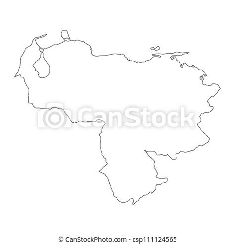 Highly Detailed Venezuela Map With Borders Isolated On Background