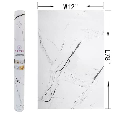 Buy Totio White Marble Contact Paper Textured White Granite Wallpaper