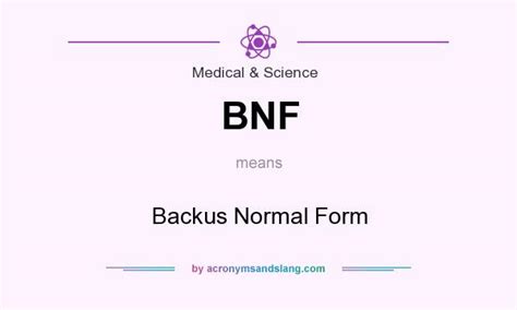 Bnf Backus Normal Form In Medical And Science By