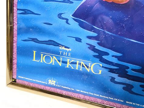 The Lion King Vintage Framed Poster Of Simba And Nala By Waterfall 16