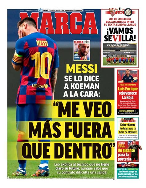 Tras 20 años y toda una vida en el club, leo. ¿Sigue o se va Lionel Messi de Barcelona? Las tapas de los ...