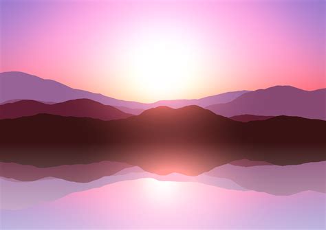 Sunset Mountain Landscape 628831 Vector Art At Vecteezy