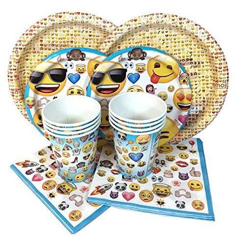 Emoji Smiley Face Combo Party Express Pack For 8 Guests Cups Napkins