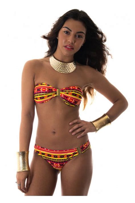 accapolco aztec bikini in red from the fashion bible uk