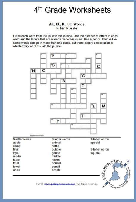 4th Grade Spelling Fun Worksheets Laurensmodaintima