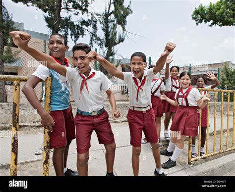 Santiago De Cuba Cuba School Children After School Stock Photo Alamy