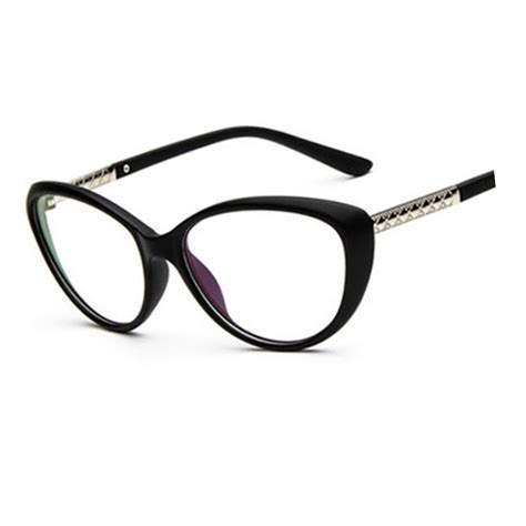 brand designer women sexy cat eye glasses frame optical myopia eyewear eyeglasses plain mirror