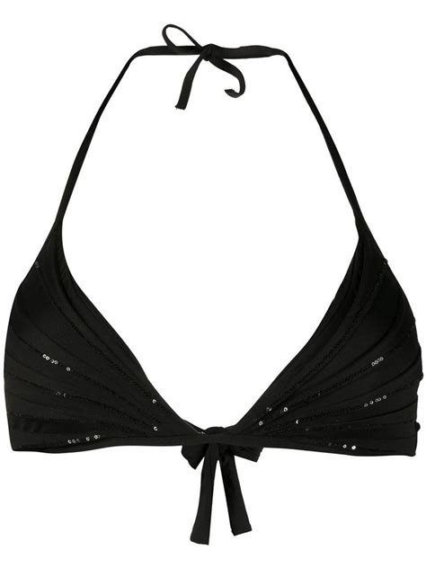 La Perla Conchiglia Sequin Bikini Top Black Sequin Bikini Top