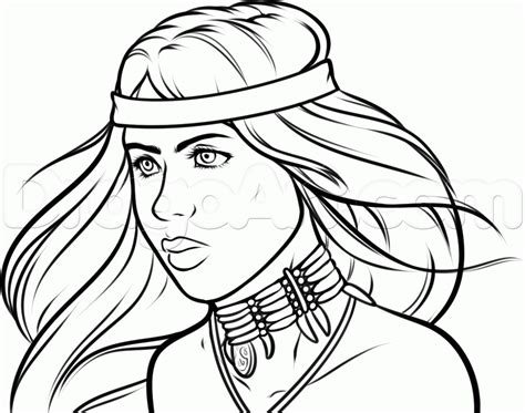 How To Draw A Native American Step By Step Faces People FREE Online