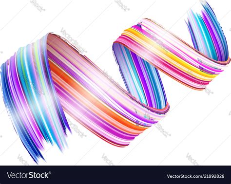 Abstract Paint Brush Stroke Colorful Curl Of Vector Image