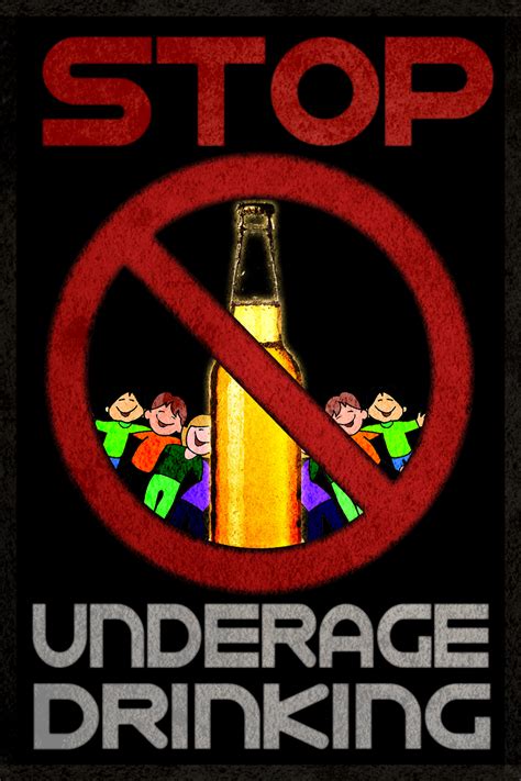 Underage Drinking Awareness Poster Dangers Of Alcohol Effects Of