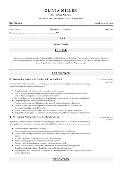 Take advantage of the resume samples, skills, and examples we offer in our guide. Accounting Assistant Resume & Writing Guide | +12 Examples | PDF