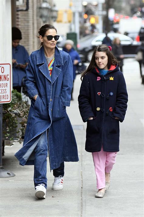 katie holmes takes a walk with daughter suri cruise in new york city