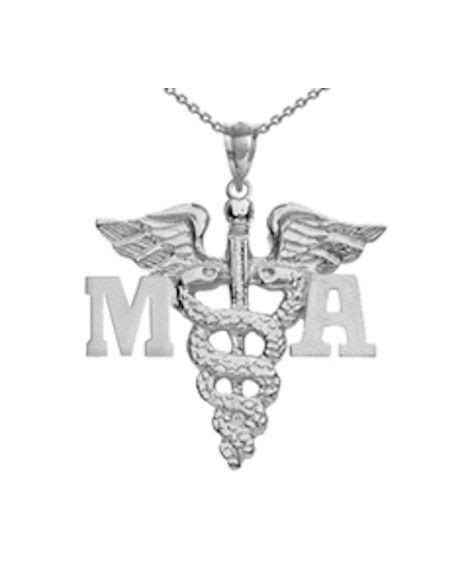 Nursingpin Medical Assistant Ma Charm With Necklace In Sterling