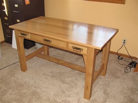 Custom Library Table Craftsman Style White Oak By Mst