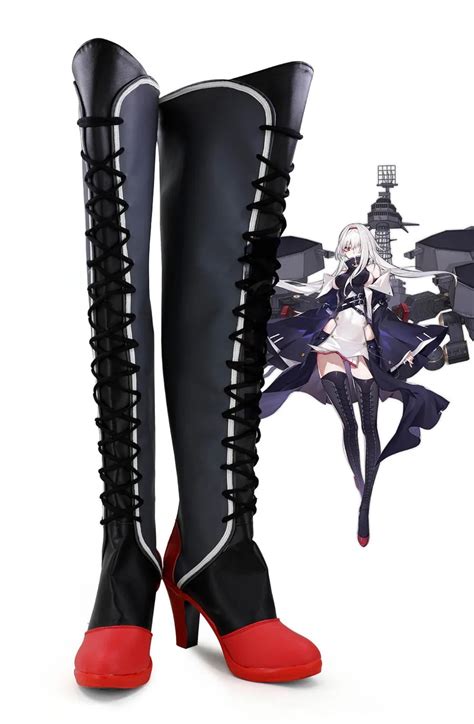 Azur Lane Sr Colorado Cosplay Boots Black Shoes Custom Made Any Size In