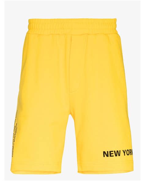 Helmut Lang New York Taxi Cotton Shorts In Yellow For Men Lyst