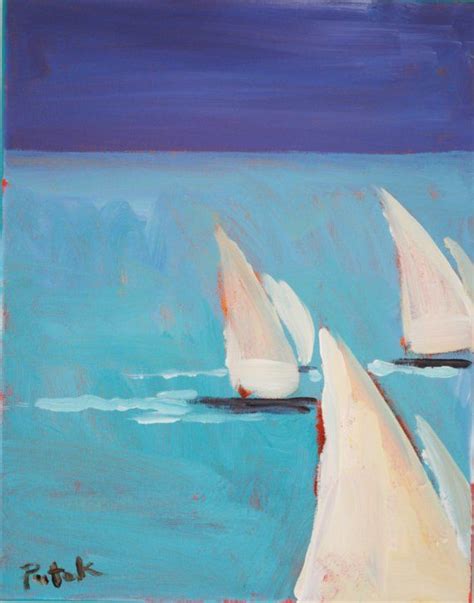 Modern Abstract Sailboat Painting By Russ By Paintingsbypotak 10000