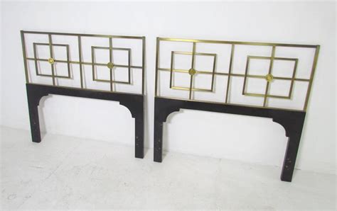 pair of hollywood regency twin headboards in brass circa 1950s for sale at 1stdibs