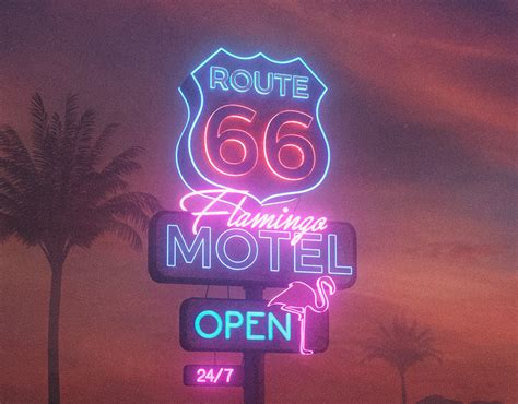 Flamingo Motel Neon Sign Behance
